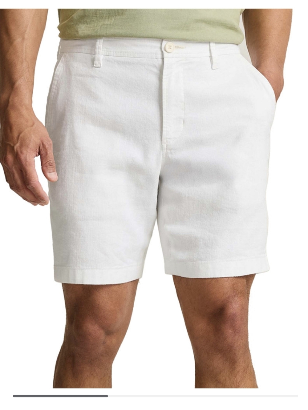 Tommy Bahama White Flat-Front Linen Shorts Size 42